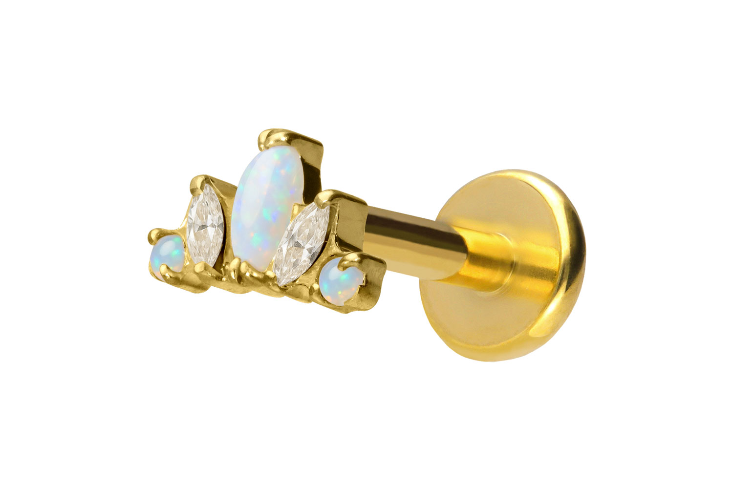 Titan Labret Piercing mit Push Fit LOTUSBLÜTE